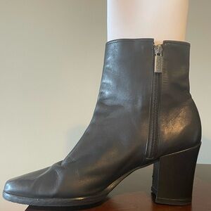 Black Leather Ankle Boots